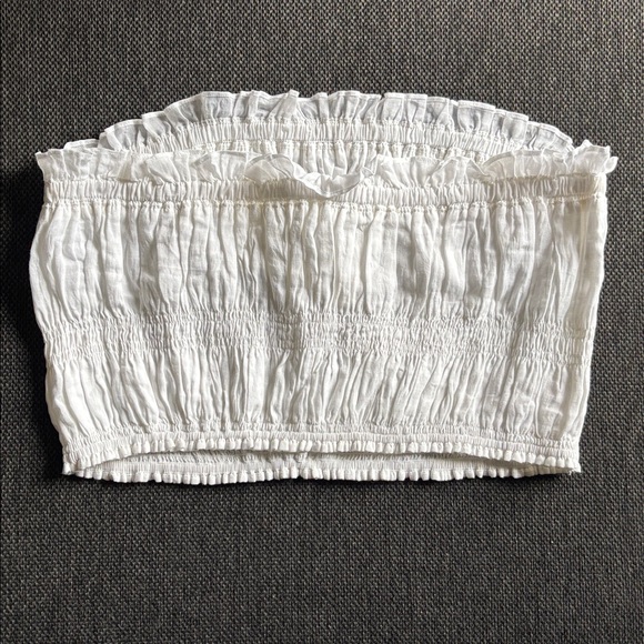 Frame White Ruffle Top - Picture 2 of 8